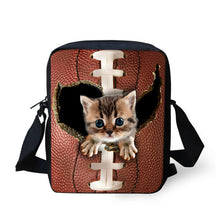 FORUDESIGNS Women Messenger Bags 3D Denim Animal Shoulder Bag Handbags Cute Cat Messenger Bags Children Crossbody Bag for Girls