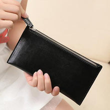 Samplaner Genuine Leather Slim Women Wallets Double Zipper Clutch Bag Ladies Long Wallet Card Holders Purses Clutch Wallets