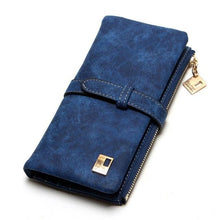 Fashion Women Wallets Drawstring Nubuck Leather Zipper Wallet Women's Long Design Purse Two Fold More Color Clutch