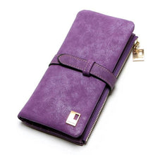 Fashion Women Wallets Drawstring Nubuck Leather Zipper Wallet Women's Long Design Purse Two Fold More Color Clutch