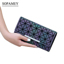 baobao geometry women luminous long clutch wallet Diamond lattice standard wallets baobao long purse hologram bao bao hand bag