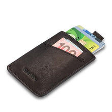 NewBring Small Genuine Leather Clutch Wallet Men Credit Card & ID Holders Fame Compact Mini Purse Cash Women Card Holder Sleeve