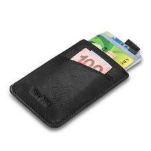 NewBring Small Genuine Leather Clutch Wallet Men Credit Card & ID Holders Fame Compact Mini Purse Cash Women Card Holder Sleeve