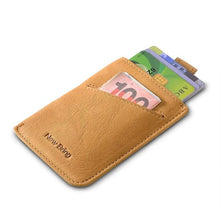 NewBring Small Genuine Leather Clutch Wallet Men Credit Card & ID Holders Fame Compact Mini Purse Cash Women Card Holder Sleeve
