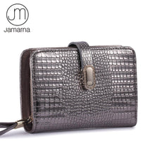 Jamarna Crocodile Genuine Leather Wallet Female Small Sliver Purse Card Holder Zipper Coin Purse Ladies Wallet For Women New
