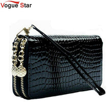 High Quality Black Purse Women Leather Purses Wallets Luxury Brand Wallet Double Zipper Day Clutch Coin Card Bag
