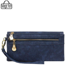 Fashion Women Wallet Elegant Dull Polish Leather Wallets 2 Zippers Hasp Clutch Female Leather Wallet Women Purses