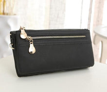 Fashion Women Wallet Elegant Dull Polish Leather Wallets 2 Zippers Hasp Clutch Female Leather Wallet Women Purses