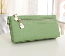 Fashion Women Wallet Elegant Dull Polish Leather Wallets 2 Zippers Hasp Clutch Female Leather Wallet Women Purses