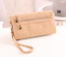 Fashion Women Wallet Elegant Dull Polish Leather Wallets 2 Zippers Hasp Clutch Female Leather Wallet Women Purses