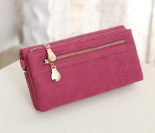 Fashion Women Wallet Elegant Dull Polish Leather Wallets 2 Zippers Hasp Clutch Female Leather Wallet Women Purses