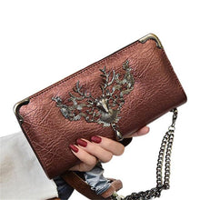 Fashion Metal Skull Pattern PU Leather Long Wallets Women Wallets Portable Casual Lady Cash Purse Card Holder