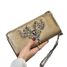 Fashion Metal Skull Pattern PU Leather Long Wallets Women Wallets Portable Casual Lady Cash Purse Card Holder