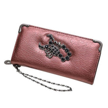 Fashion Metal Skull Pattern PU Leather Long Wallets Women Wallets Portable Casual Lady Cash Purse Card Holder