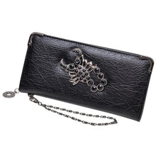 Fashion Metal Skull Pattern PU Leather Long Wallets Women Wallets Portable Casual Lady Cash Purse Card Holder