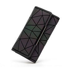 Brand Design Women Long Wallets Purse Geometry Luminous Clutch Female Phone Bag Three Fold Card Holder Carteira