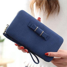 Purse bow wallet female famous brand card holders cellphone pocket PU leather women money bag clutch women wallet
