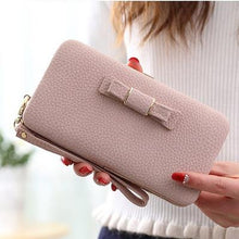 Purse bow wallet female famous brand card holders cellphone pocket PU leather women money bag clutch women wallet