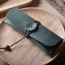 Handmade genuine leather pencil bag retro stationery cowhide pen case holder school office supplies pens pouch traveler gift