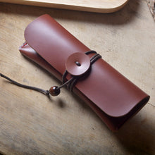 Handmade genuine leather pencil bag retro stationery cowhide pen case holder school office supplies pens pouch traveler gift