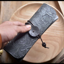 Handmade genuine leather pencil bag retro stationery cowhide pen case holder school office supplies pens pouch traveler gift