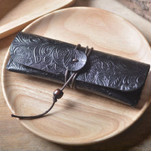 Handmade genuine leather pencil bag retro stationery cowhide pen case holder school office supplies pens pouch traveler gift