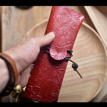 Handmade genuine leather pencil bag retro stationery cowhide pen case holder school office supplies pens pouch traveler gift