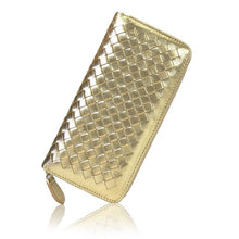 BVLRIGA Brand Luxury Genuine Leather Women Wallet Female Purse Weave Credit Card Holder Gold Clutch Phone Holders Money Bag