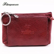 Fashion Mini Wallet Female Genuine Leather Women Wallets Coin Purse Card Holder Small Magic Walet Zipper Money Bag With Key Ring