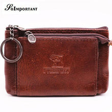 Fashion Mini Wallet Female Genuine Leather Women Wallets Coin Purse Card Holder Small Magic Walet Zipper Money Bag With Key Ring