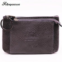 Fashion Mini Wallet Female Genuine Leather Women Wallets Coin Purse Card Holder Small Magic Walet Zipper Money Bag With Key Ring