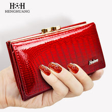 HH Women Wallet Genuine Leather High Quality Hasp Coin Purse 100% Cowhide  Fashion Female Clutch Purses Card Holder Wallets
