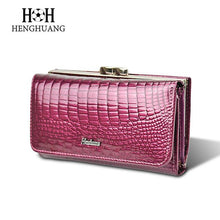 HH Women Wallet Genuine Leather High Quality Hasp Coin Purse 100% Cowhide  Fashion Female Clutch Purses Card Holder Wallets